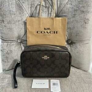 Coach Signature Wristlet Pouch - NWT